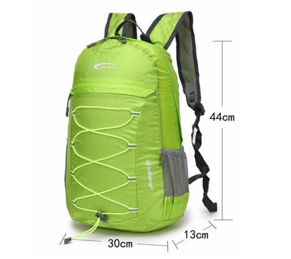 Water Resistant Green Polyester Backpack