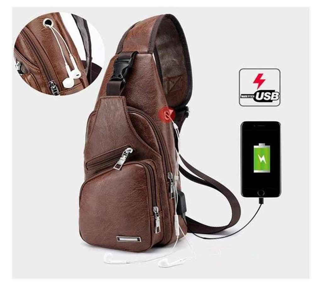 Menz PU Leather Slide Bag