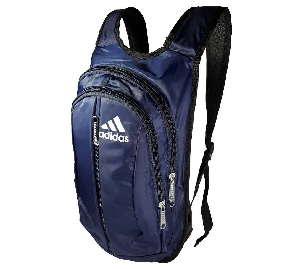 Blue Nylon and Polyester Fabric Biker Backpack