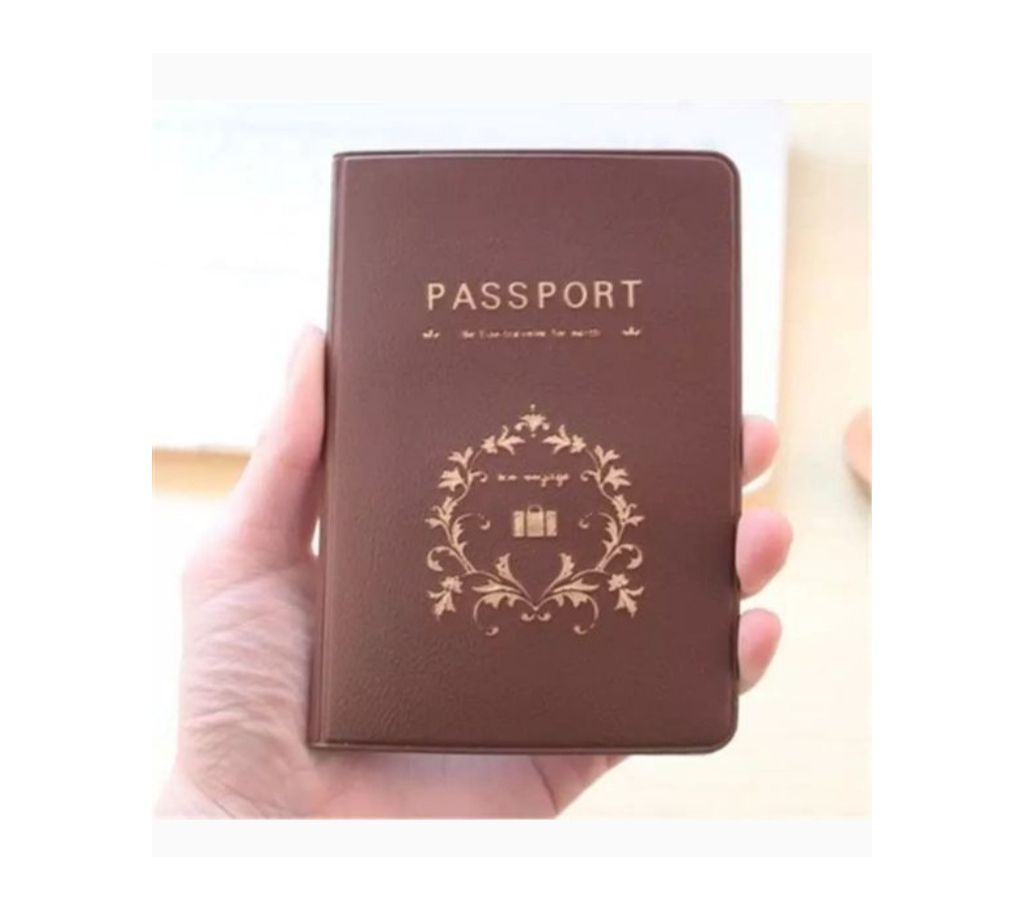 Passport cover brown color icp