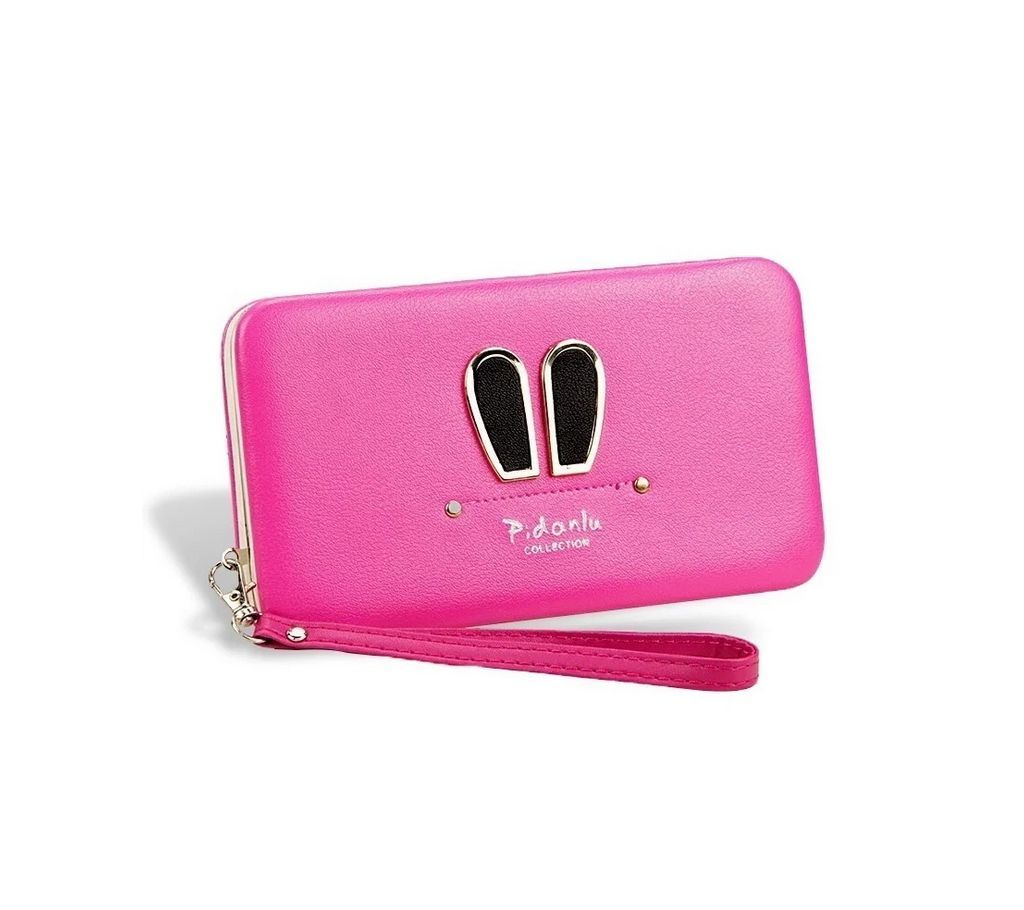 Rabbit Compact  Purse- Dark Pink