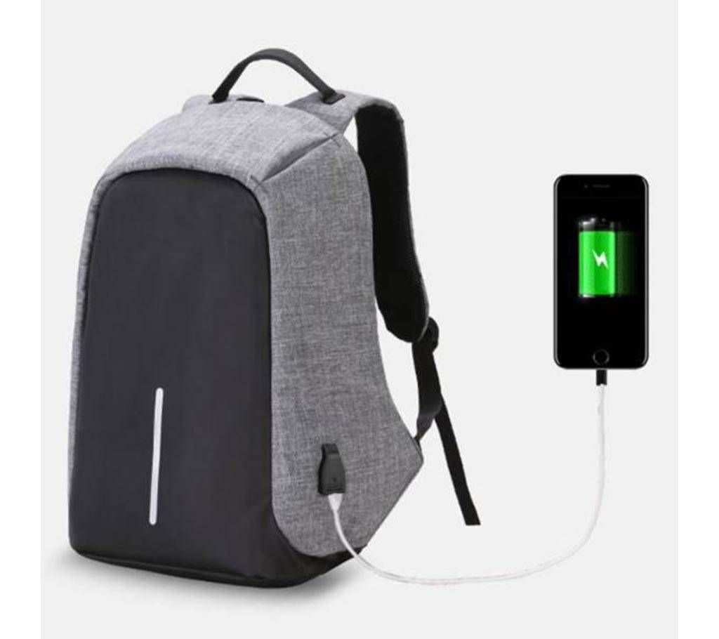 Anti-Theft USB Charging Travel Backpack Gray