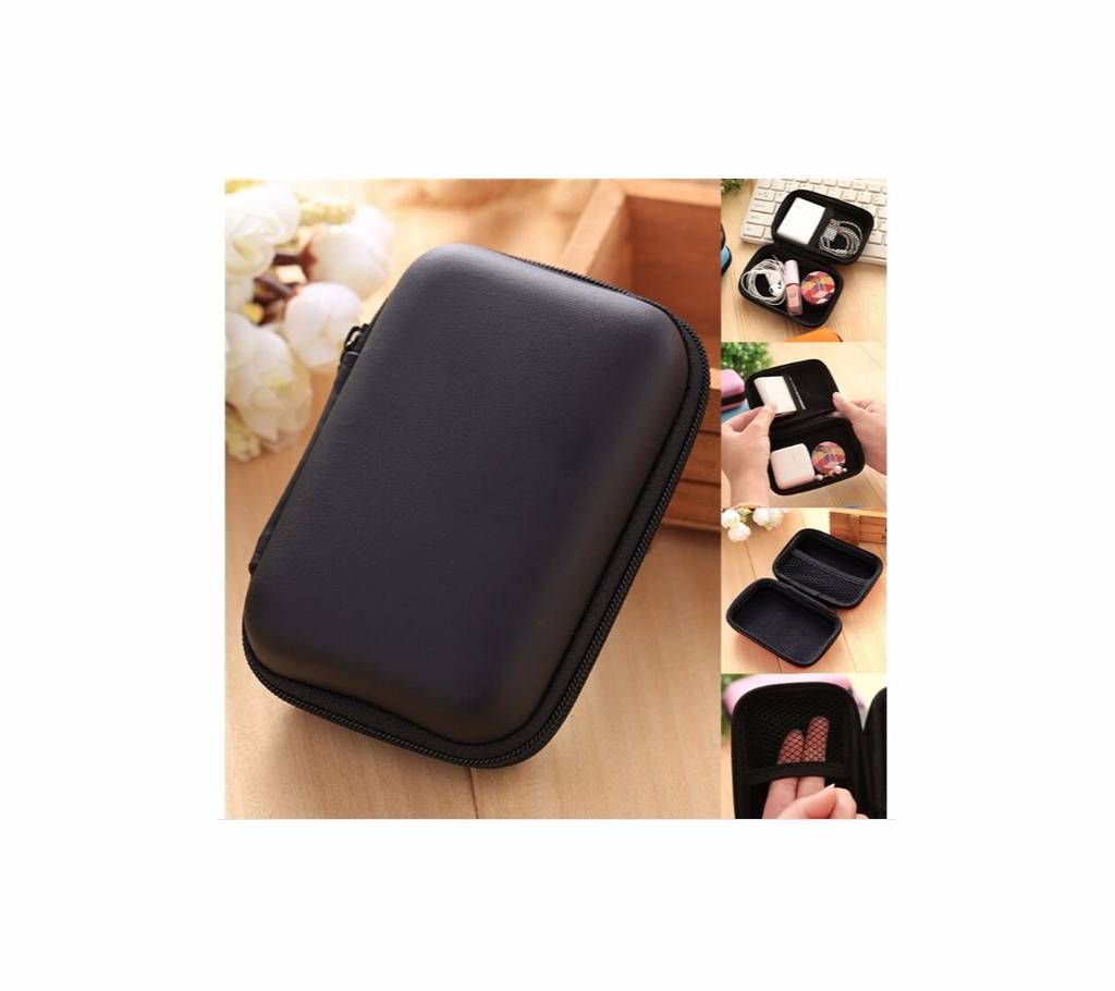 1PC Cosmetic,Earphone Bags Hard Nylon Carry Bag Compartments