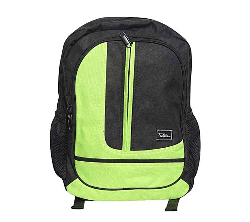 Fortuna Bangladesh Black and Lime Canvas Backpack for Men