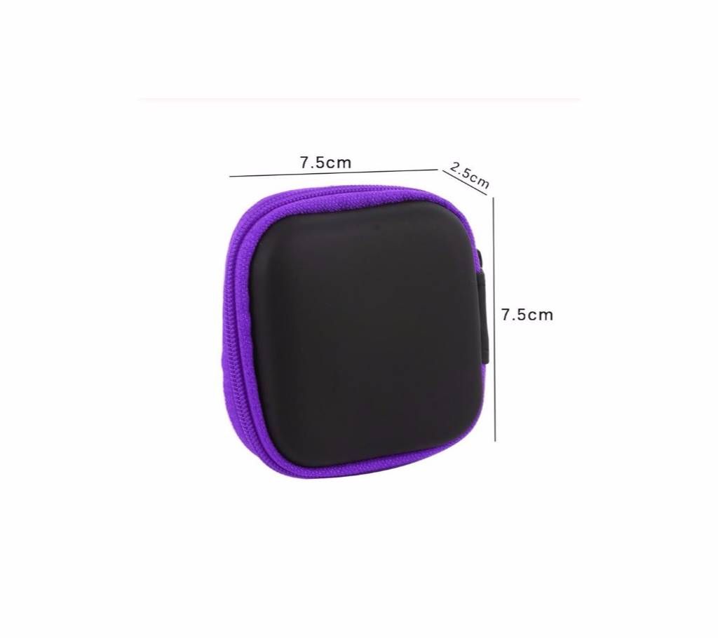 Zipper Earphone Cable SD Card Portable Coin Purse Mini Box