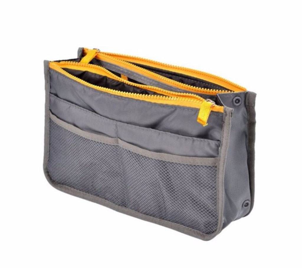 Portable Polyester  Multifunctional Women Insert Cosmetic Organizer Makeup Bag