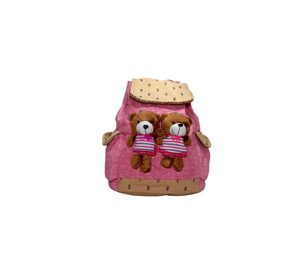 Doll Artificial Leather Backpack for Girls (Pink)