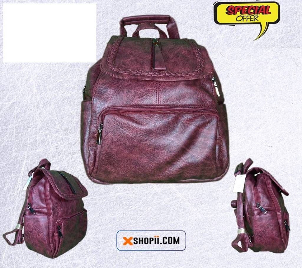 PU Leather Girl's College Bag 