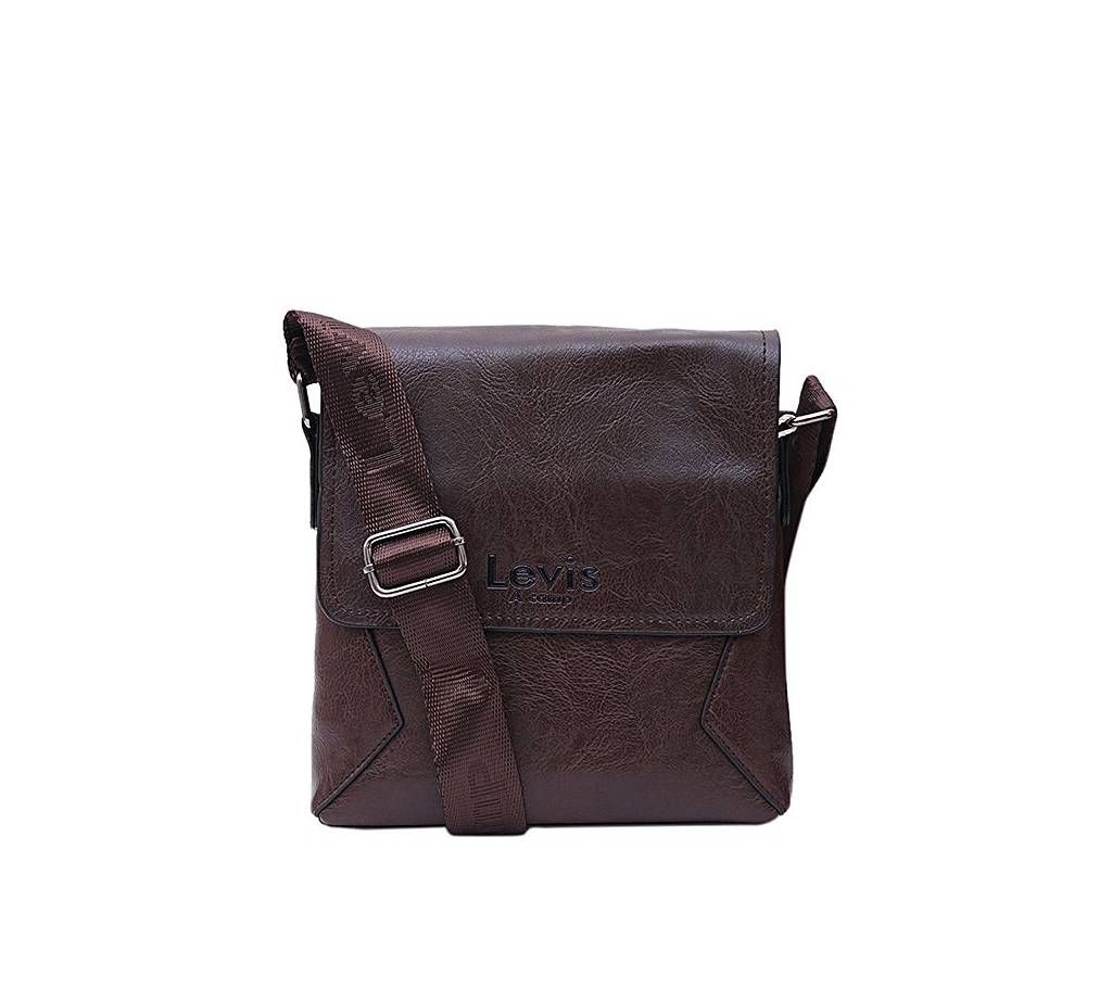 PU Leather Messenger Bag For Men - Deep Chocolate