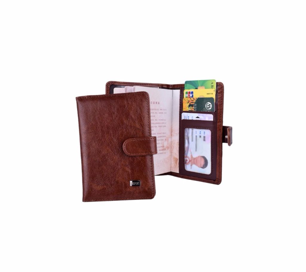 PU Leather  Travel Passport Card Credit Holder wallet