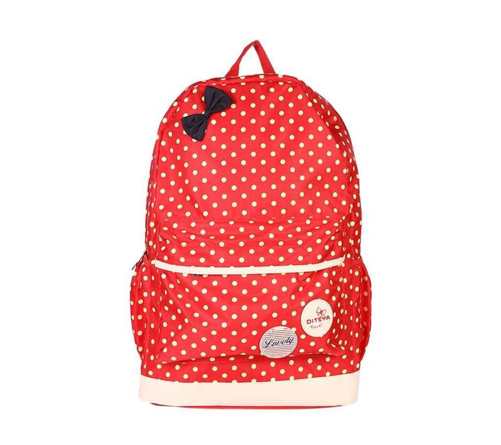 Red Polyester Backpack