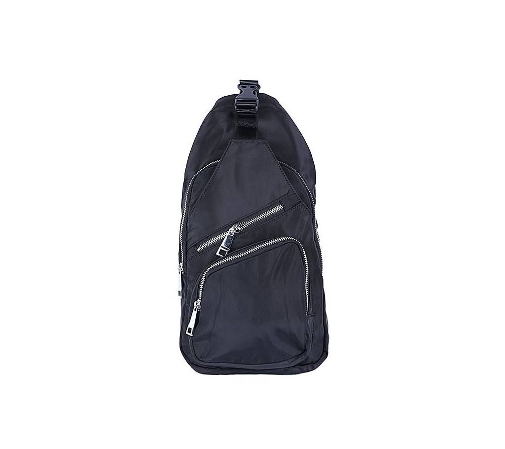 Black Polyester Messenger Bag For Men