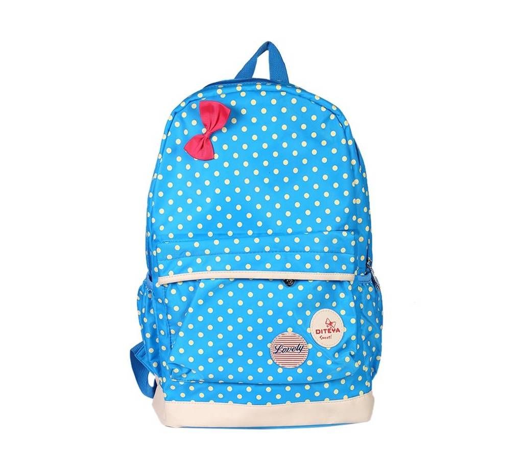 Sky Blue Polyester Backpack