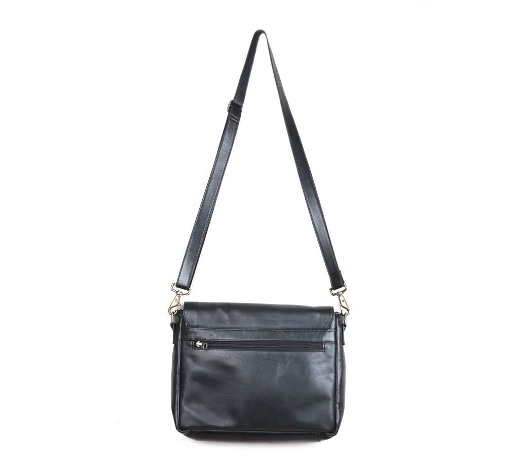 Black Leather Side Bag