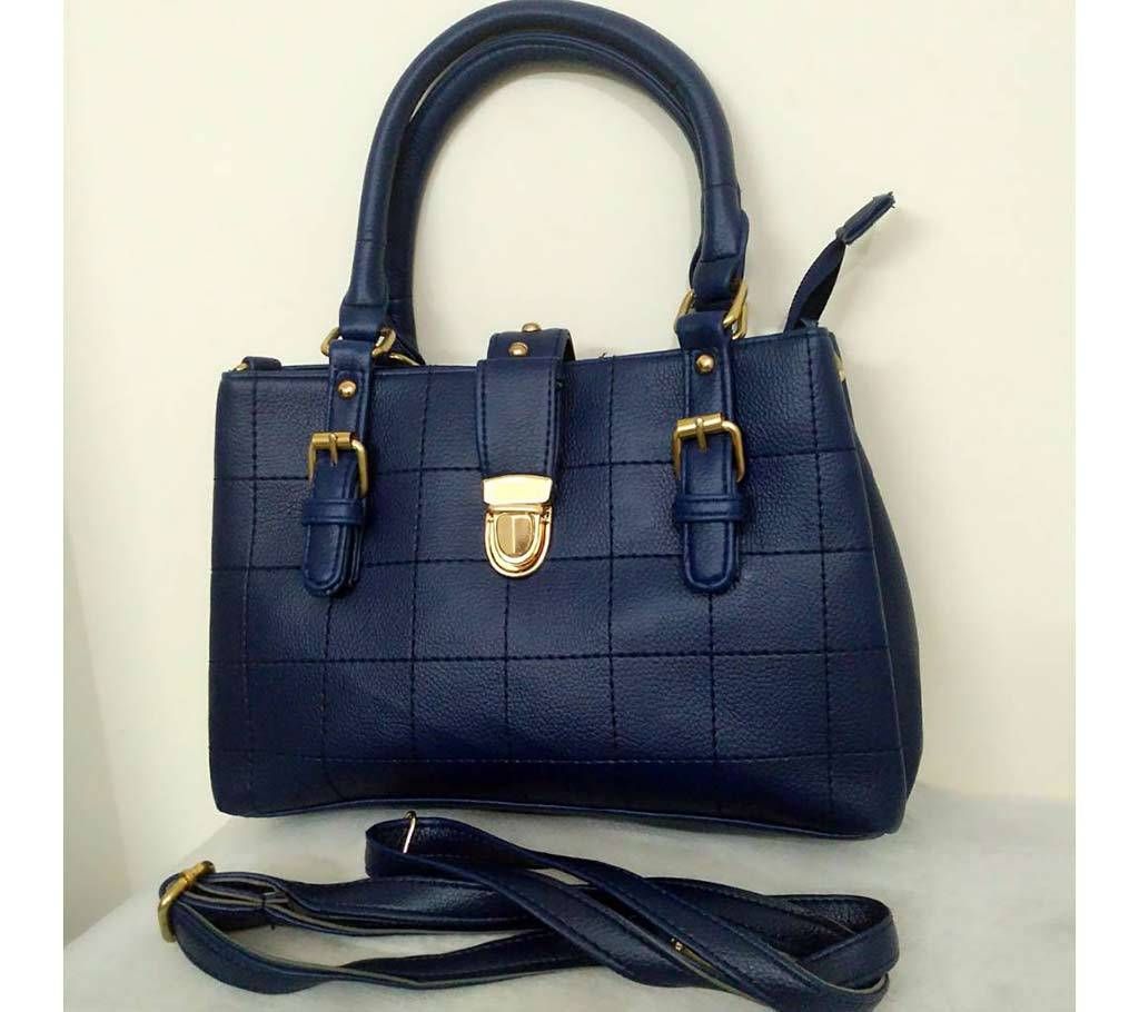 Ladies artificial leather hand bag-blue 3 Part 
