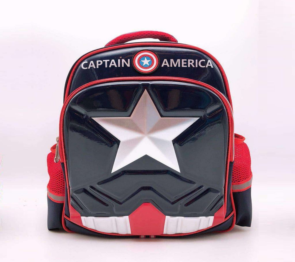 3D Dimensional CAPTAIN AMERICA Laminated School Bag with exclusive flash film mold