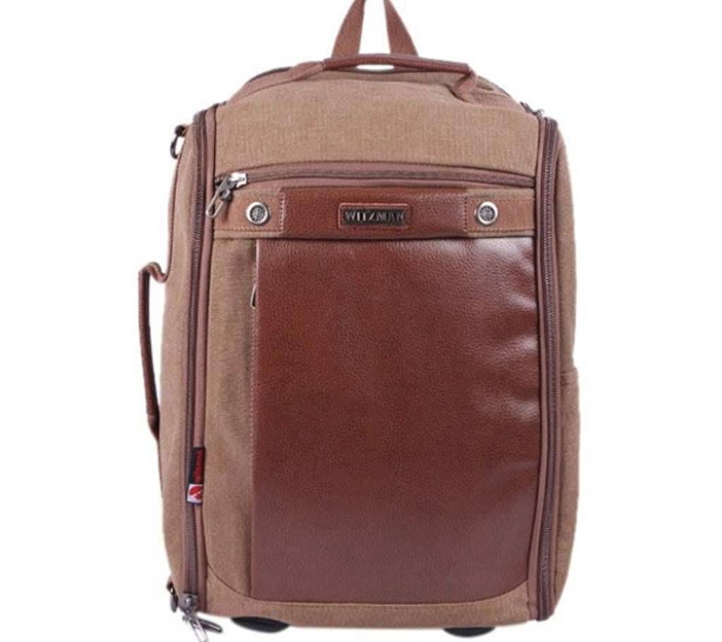 Brown and Peru Denim Backpack For Men
