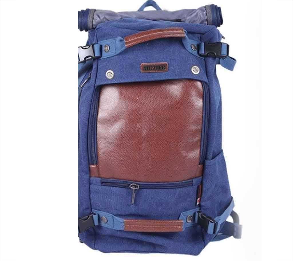 Brown and Blue Backpack For Men