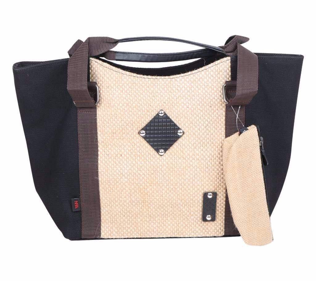 Leather & Cotton Ladies Bag