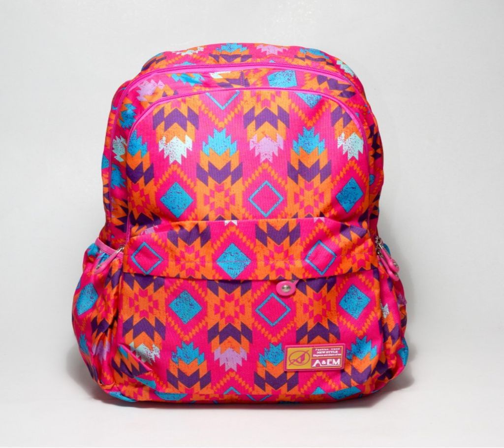 A&EM Abstract Design Pink School & College Bag