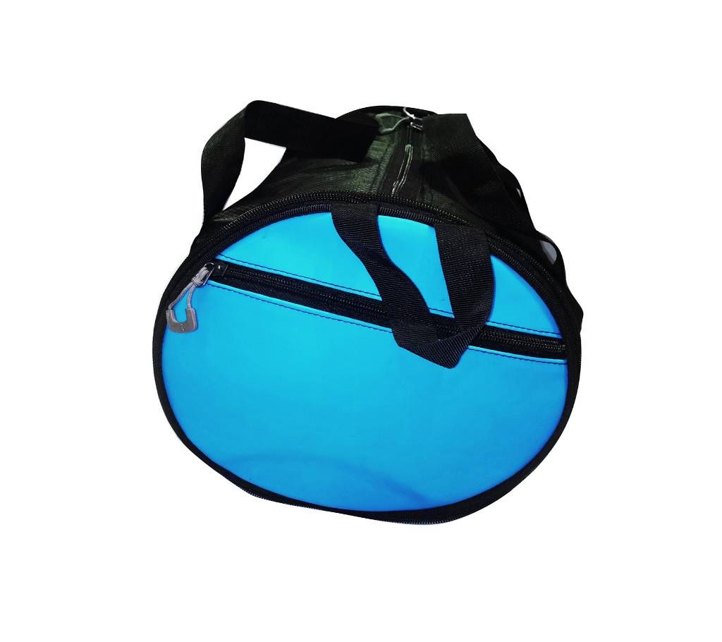 Artificial leather Circle Shaped Travel Bag - Blue 