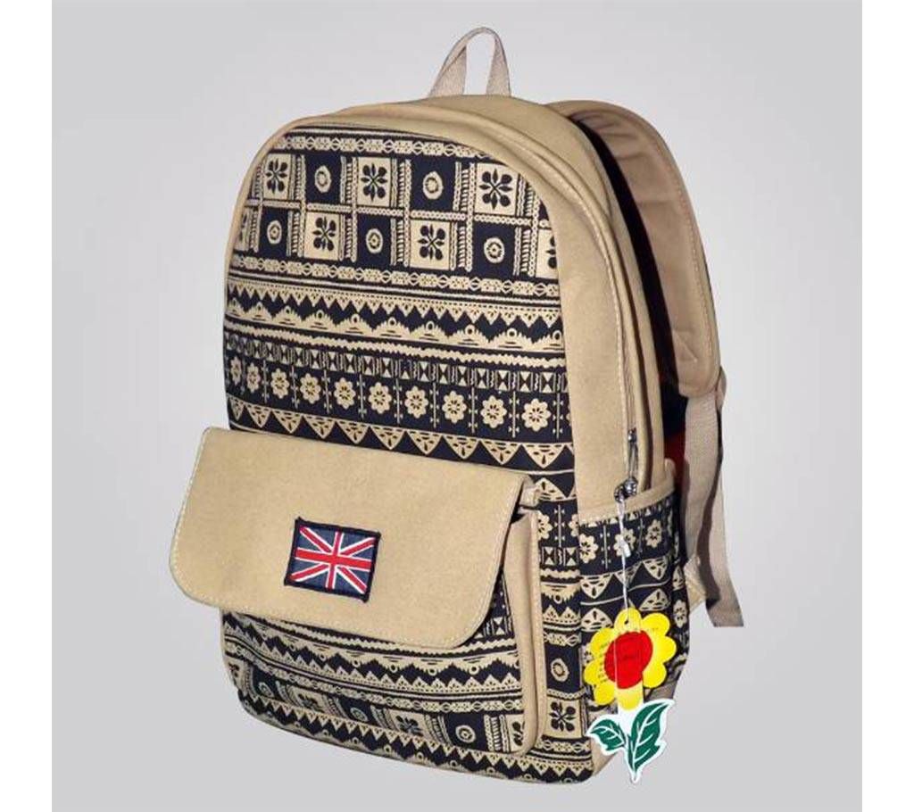 Vintage Ladies Canvas Campus Backpack Brown