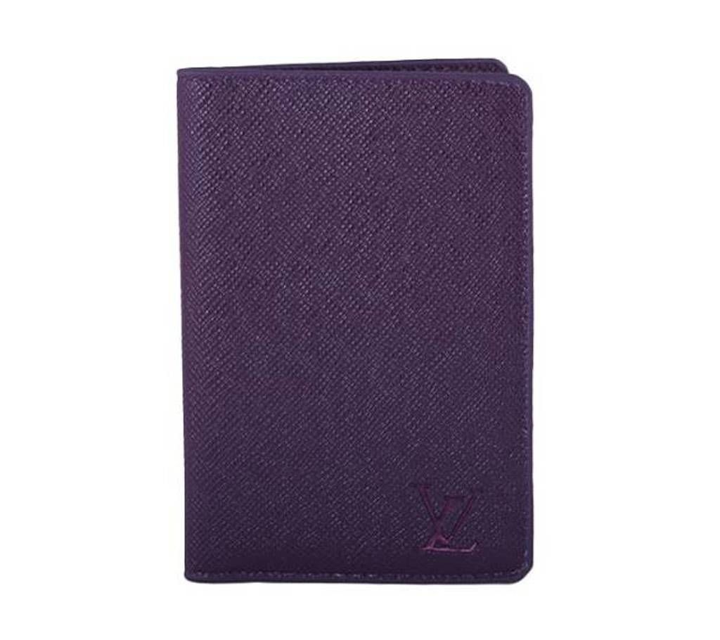 Black PU Leather Passport Cover-Purple