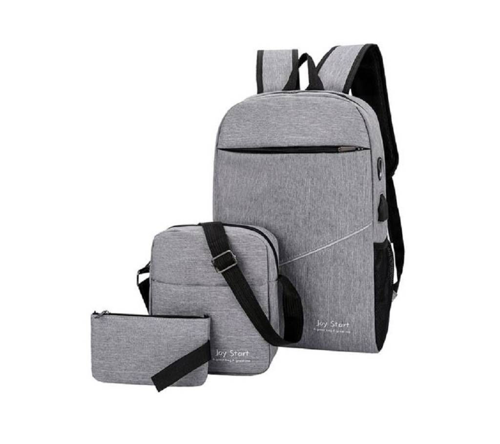 USB Charging 3Pcs canvas backpack