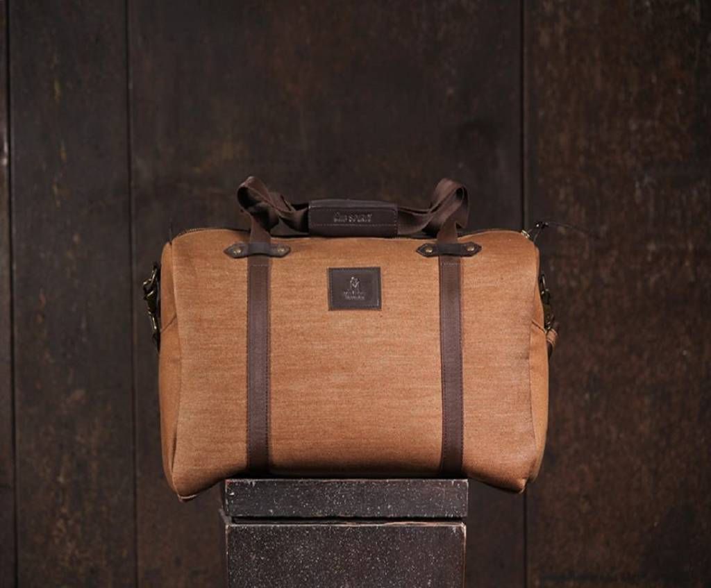 wanderlust- sepia duffel bag