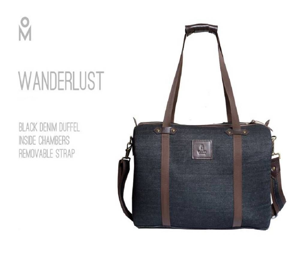 wanderlust- charcoal DUFFEL BAG