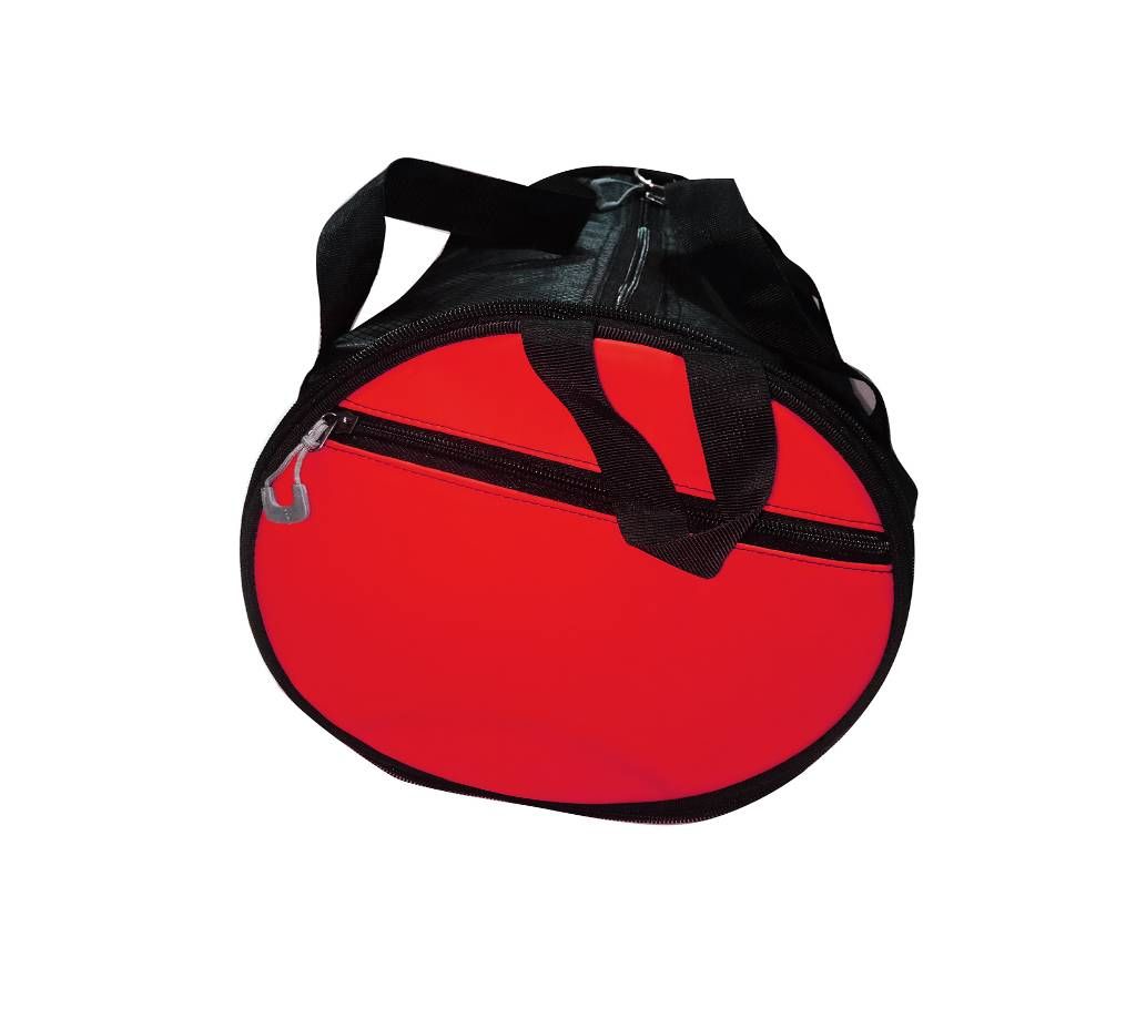 Artificial leather Circle Shaped Travel Bag - Red