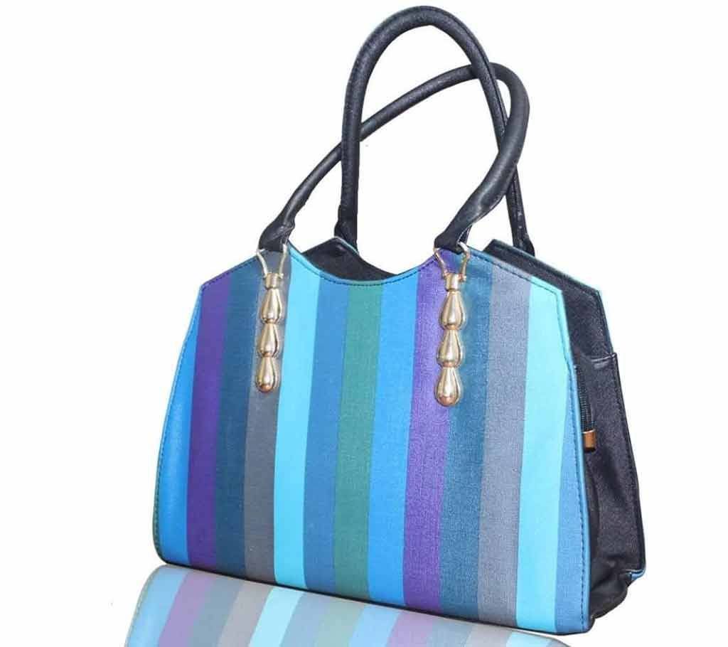  Ladies Multi Color Striped Handbag