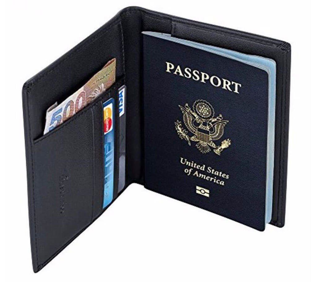 Leather Passport Cover Holder 