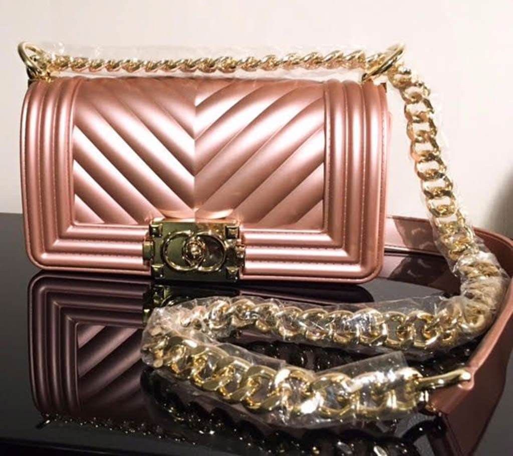 Stylish rose gold handbag