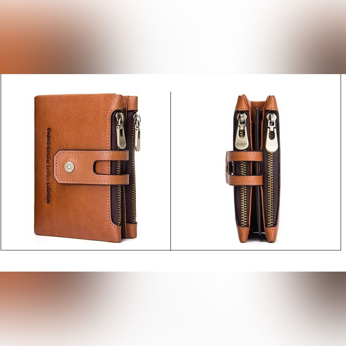 Leather Men's Wallet For Men Small Zipper Wallets Cash Carteiras For Man Coin Purses