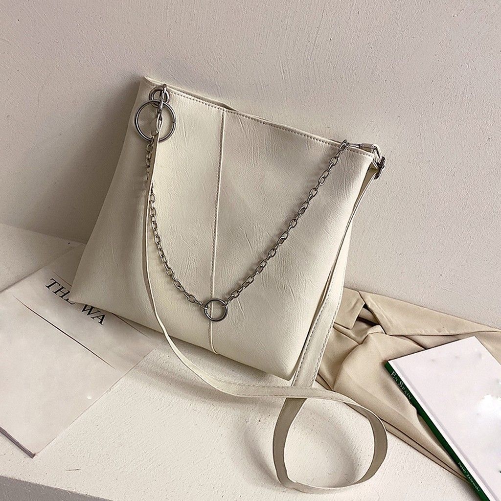 Women Bags Fashion Women's Solid Color Large Capacity Leather Shoulder Bag Messenger Bag