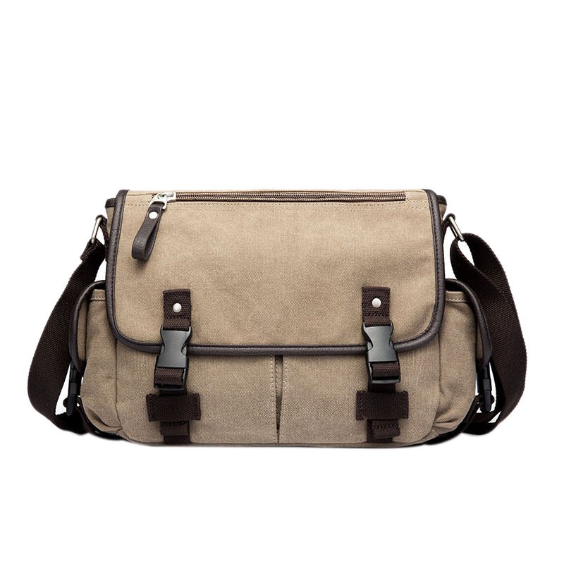 Vintage Men'S Shoulder Bag Travel Crossbody Bags Casual Canvas Messenger Bag Multi-Function Laptop Handbag School Tote