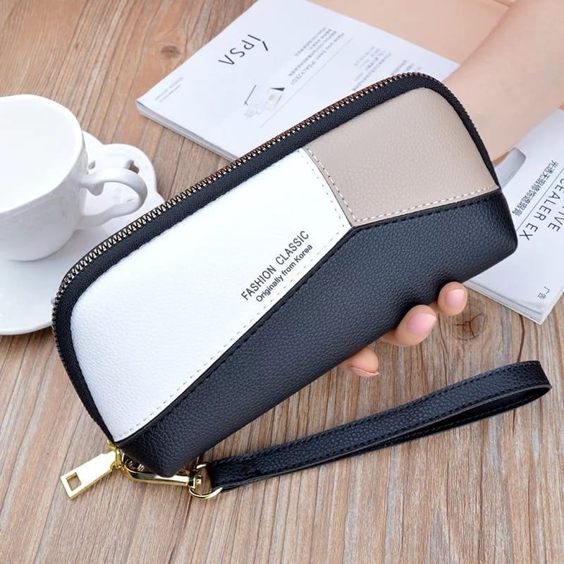 Wallets Women purse Luxury Brand Leather Zipper Coin Purses Splicing Long Wallet Female Money Credit Card Holder Clutch