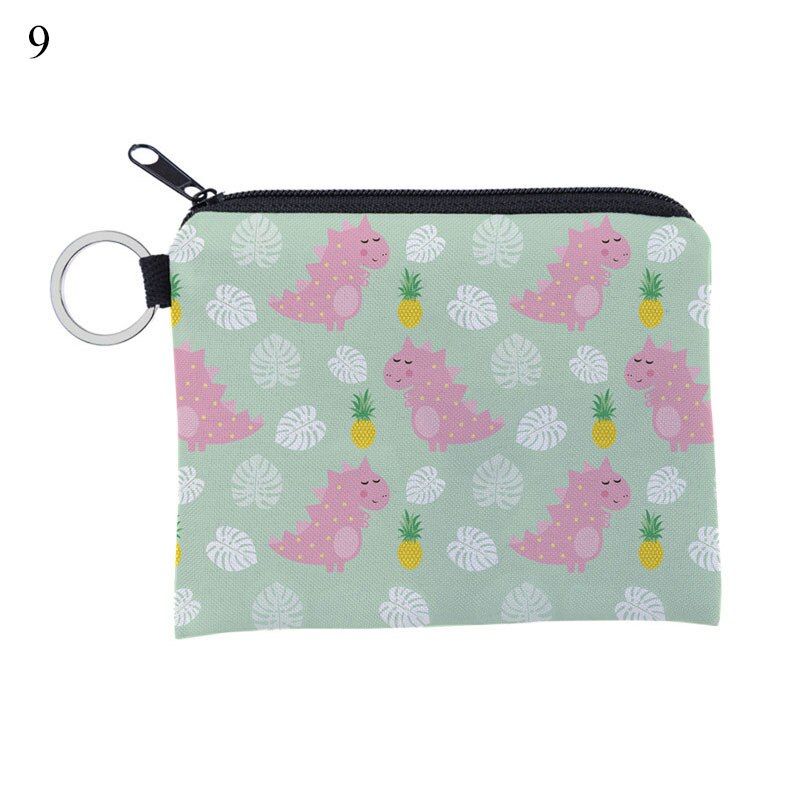 1 Pcs Unisex Cartoon Alpaca Printing Coin Purse Waterproof Small Zipper Purse Card Key Pouch Mini Square Wallet For Gift