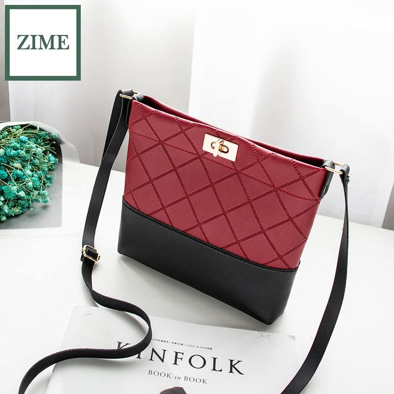 ZIME Korean embossed rhombus one-shoulder small square bag spring and summer messenger ladies small bag