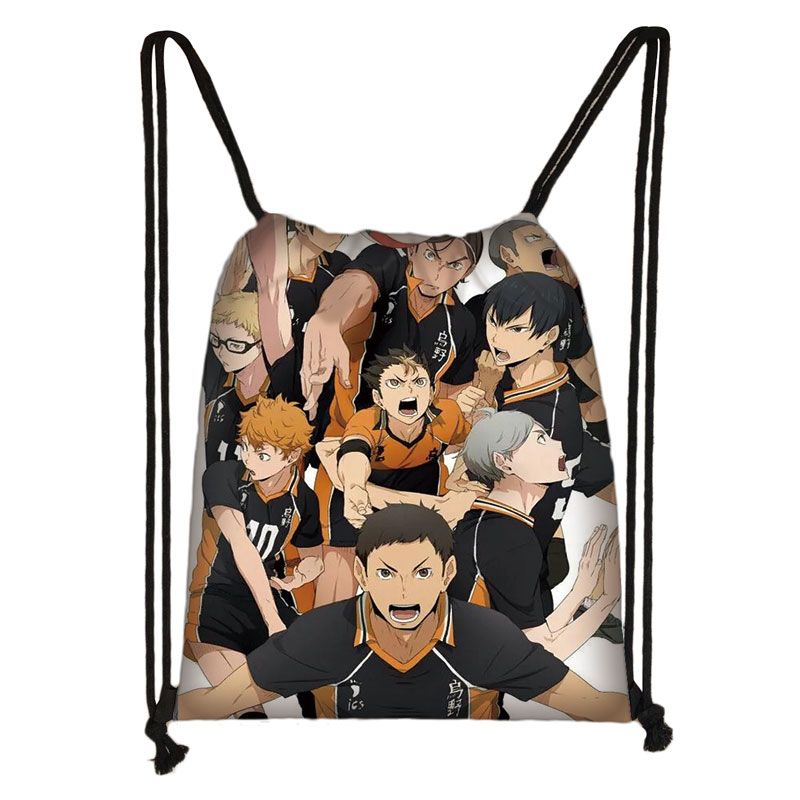 Haikyuu! print Drawstring Bag Aoba Johsai 1 Haikyuu  pattern Daypack Travel Bag Small Backpack Beach Pouch Kids Gift