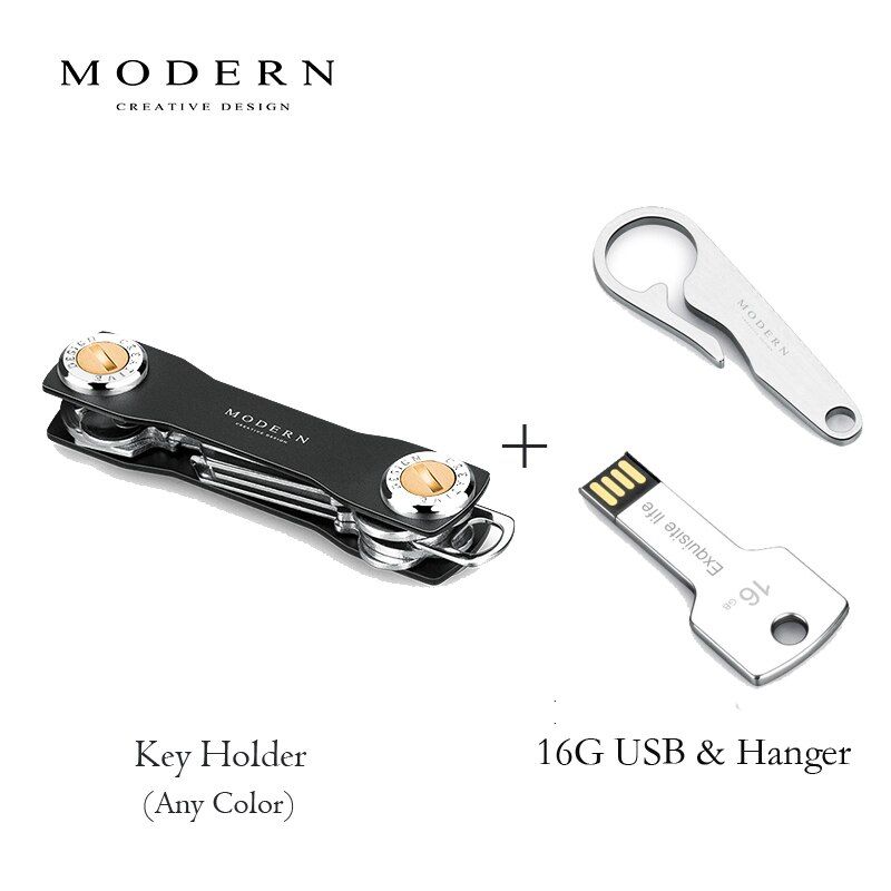 Modern-Brand Aluminum Key Smart Wallet DIY Keychain EDC Pocket Key Holder Key Organizer