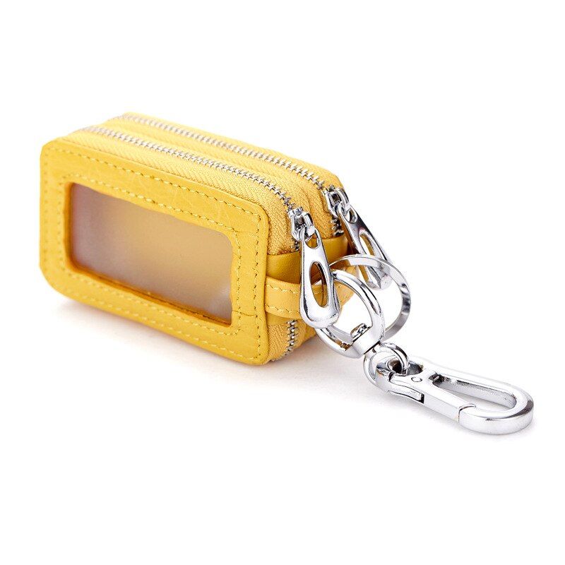 SOUTH GOOSE  Leather Unisex Car Key Holders Crocodile Pattern Men Double Zipper Keys Organizer Women Cute Housekeeper Bag