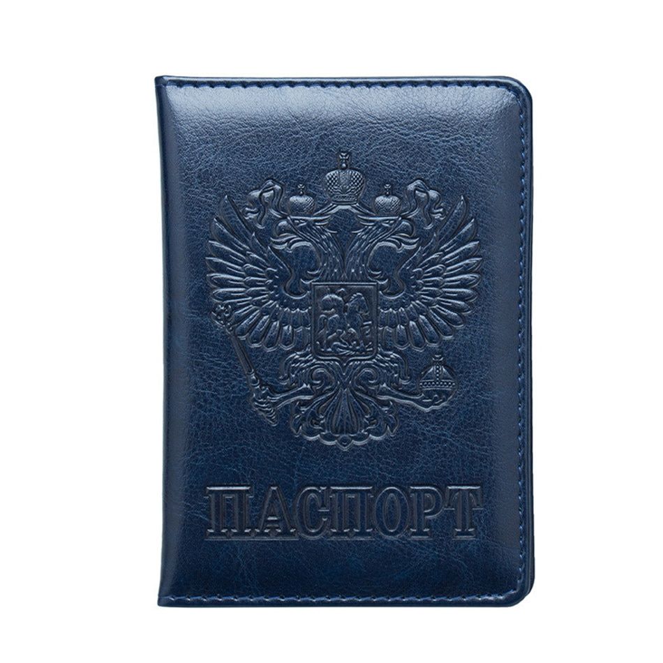 Russia Relief Passport Cover Holders Fashion Business PU Leather Multi-Function ID Bank Card Wallet Case Men Travel Accessories