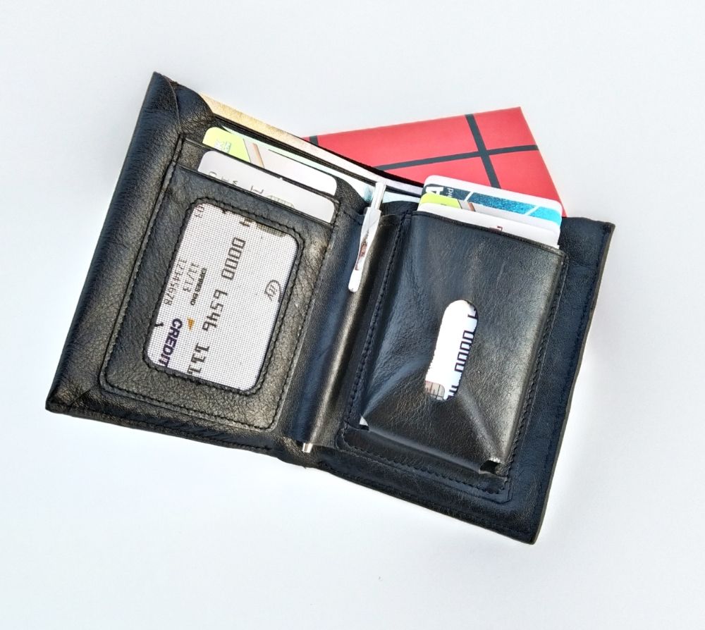 Leather Wallet With Card Holder & Pen For Gents