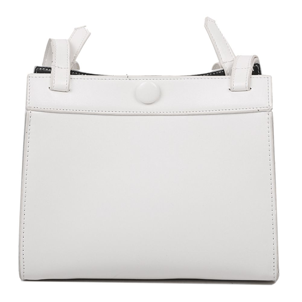 Women's PU Leather Solid Color Shoulder Bag Mobile Wallet Cosmetic Bag Ladies Diagonal Bag Square Bag White