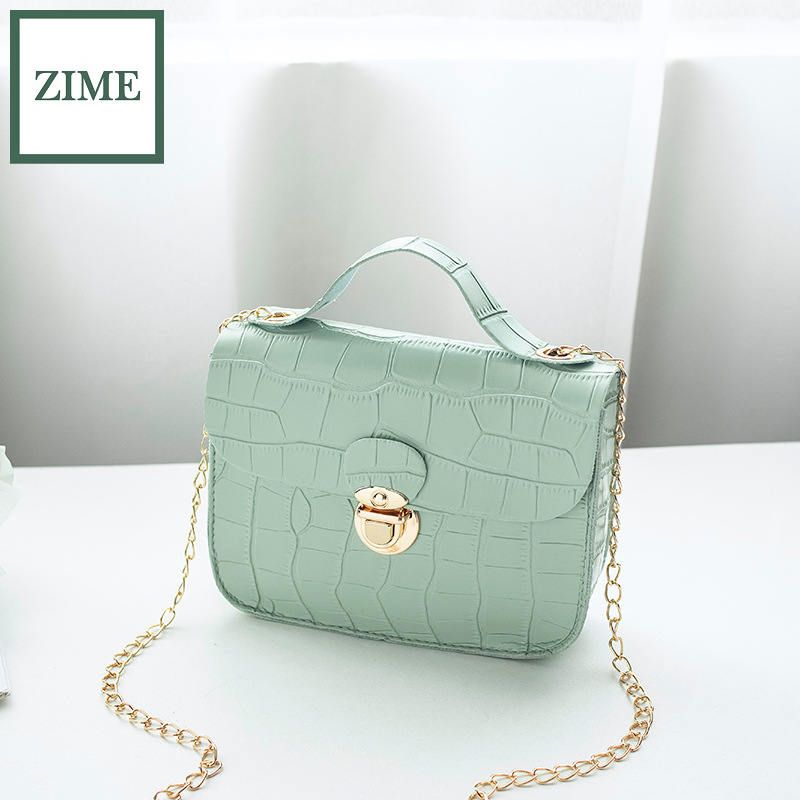 Summer and autumn style Korean fashion ladies one-shoulder crocodile pattern small square bag fashion chain diagonal bag