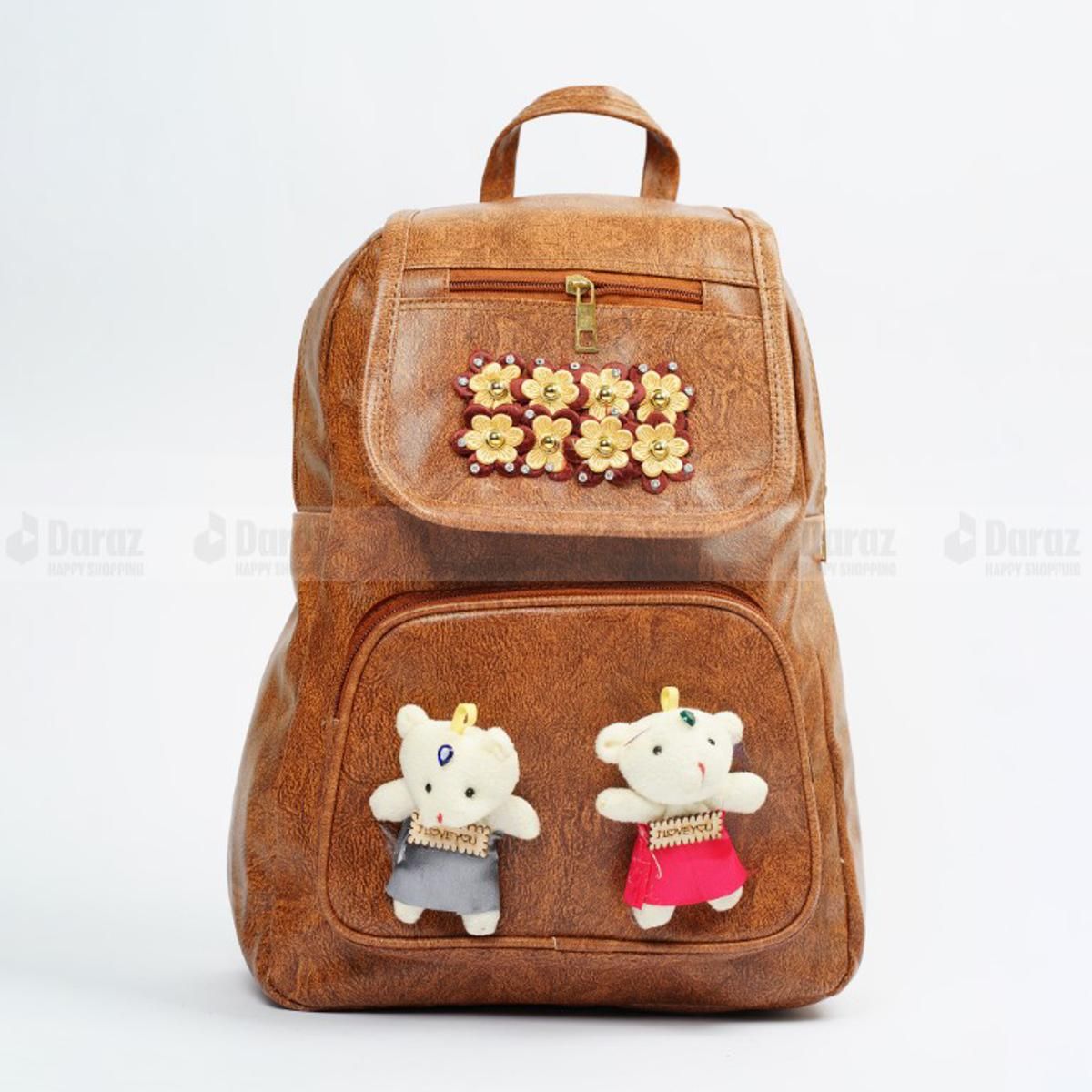 Travel 2022 Latest Trend Pu Leather Stylish Fashionable School College And Coaching Bag for Women and Girls Back pack (Balukona Shop)