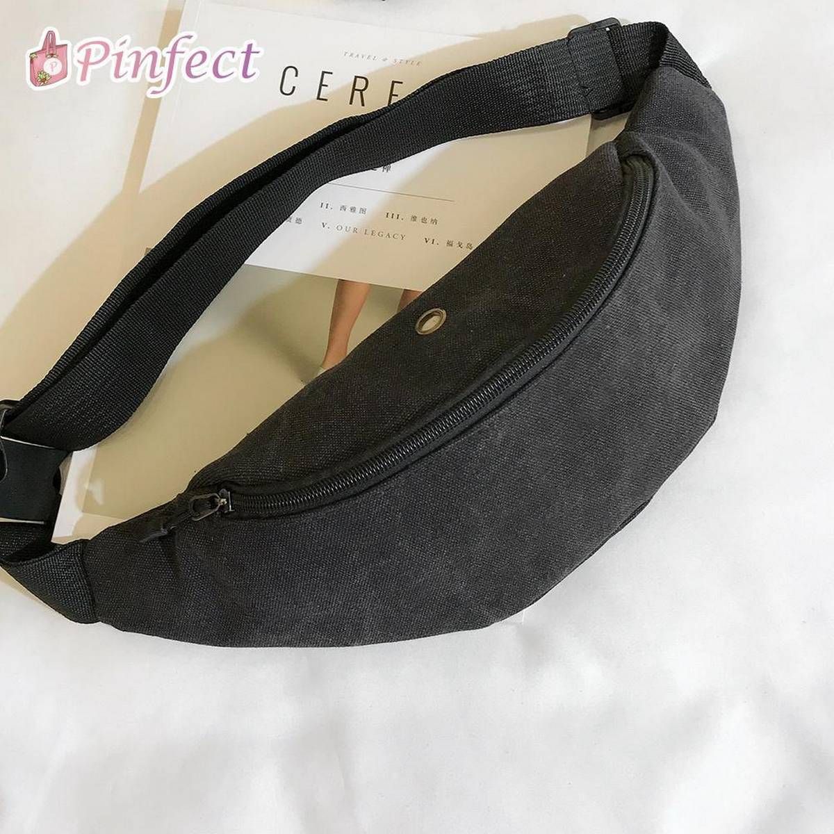 Fashion Women Simple Canvas Casual Chest Bag Men Fanny Zipper Waist Belt Pack Outdoor Sport Shoulder Crossbody Bag Fashion Phone Pouch