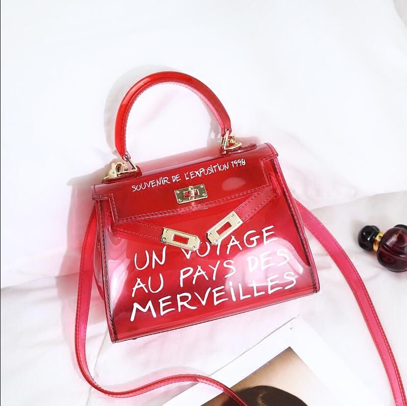 Designer Crossbody Bags For Women Messenger Bags Transparent PVC Leather Handbags Women Brand Rivets Jelly Handbag sac a main